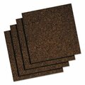 Playback 12 x 12 in. Cork Tile Panels, Dark Brown, 4PK PL2659343